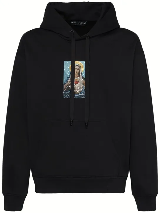 Dolce&amp;Gabbana   Cotton jersey hoodie w/crystals 