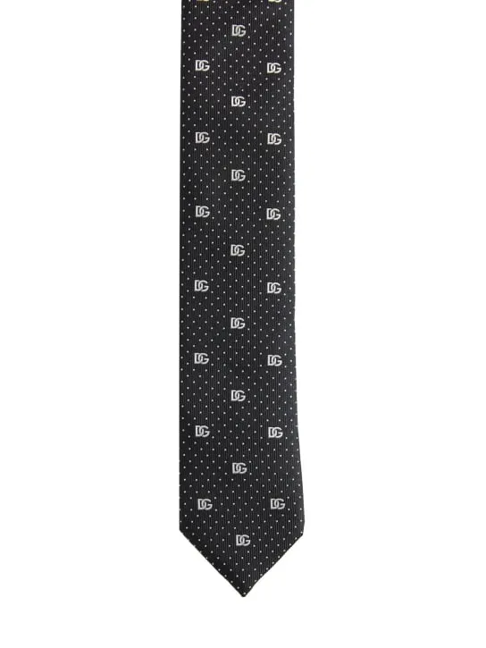 Dolce&amp;Gabbana   Jacquard logo silk tie 