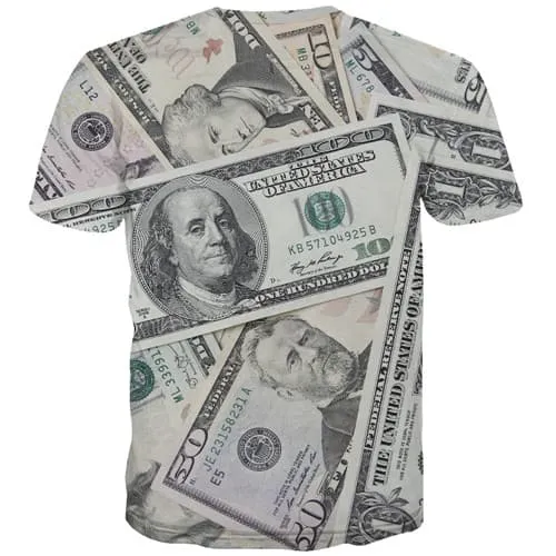 Dollar T shirts Men Money T-shirts Graphic United States Tshirt Printed Harajuku Tshirts Novelty Vintage T-shirts 3d