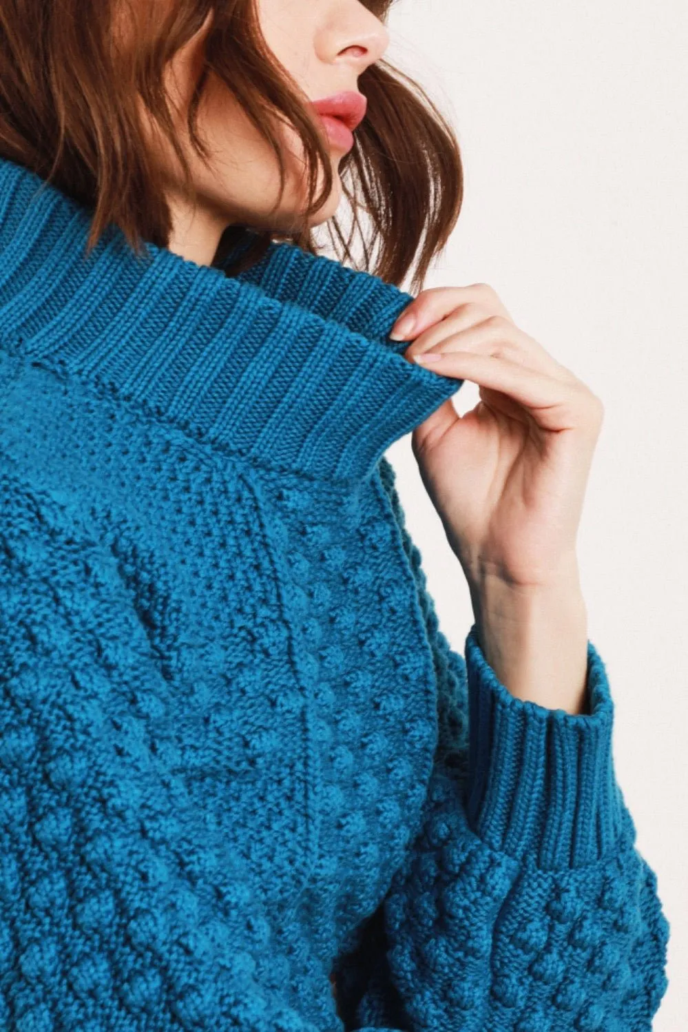 Ellie Aran Crop Turtleneck