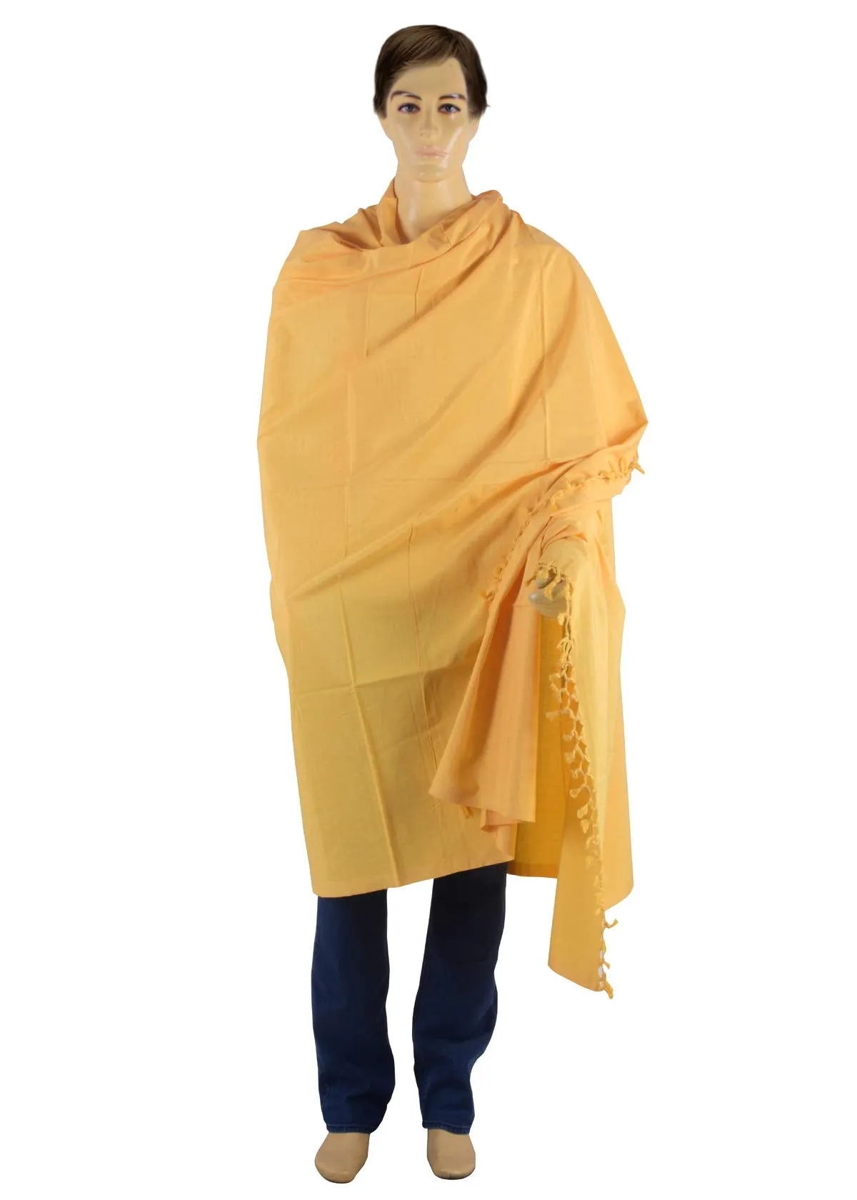 EthnicAlive Bhagalpuri Soft Silk Dull Chadar for All Season Use Malmal Yellow Chadar Travel Blanket_(60 inch x 108 inch)