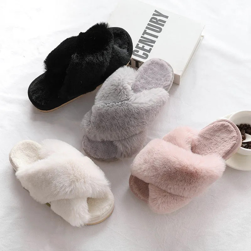 Fashion Women Winter Indoor Platform Thermal Cotton Slippers