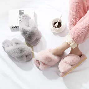 Fashion Women Winter Indoor Platform Thermal Cotton Slippers