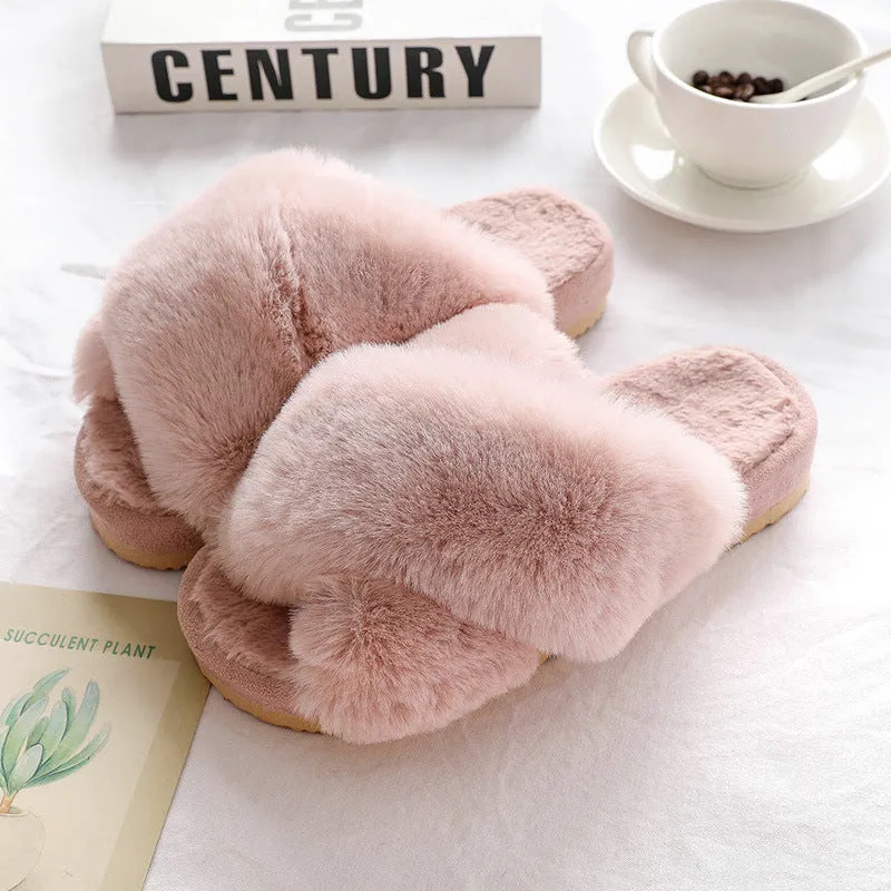 Fashion Women Winter Indoor Platform Thermal Cotton Slippers