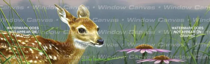 Fawn And Flowers Rear Window Decal