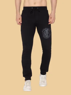 Flawless Men Black Wolf Joggers | WOLF-BLK-JOGR