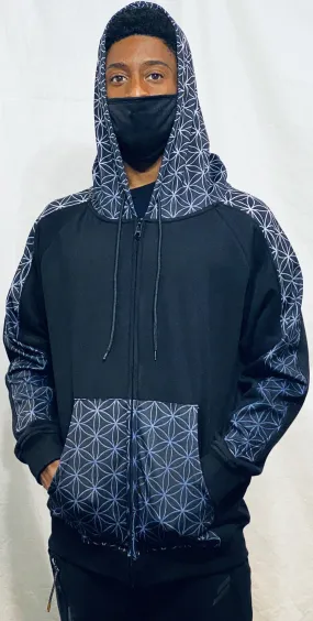 FLOWER OF LIFE KEME ZIP UP HOODIE