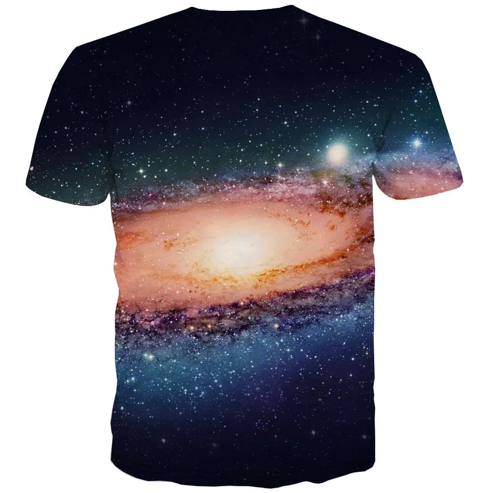 Galaxy T-shirt Men Planet Tshirts Novelty Starry Sky Tshirt Anime Colorful Shirt Print Harajuku Tshirts Cool