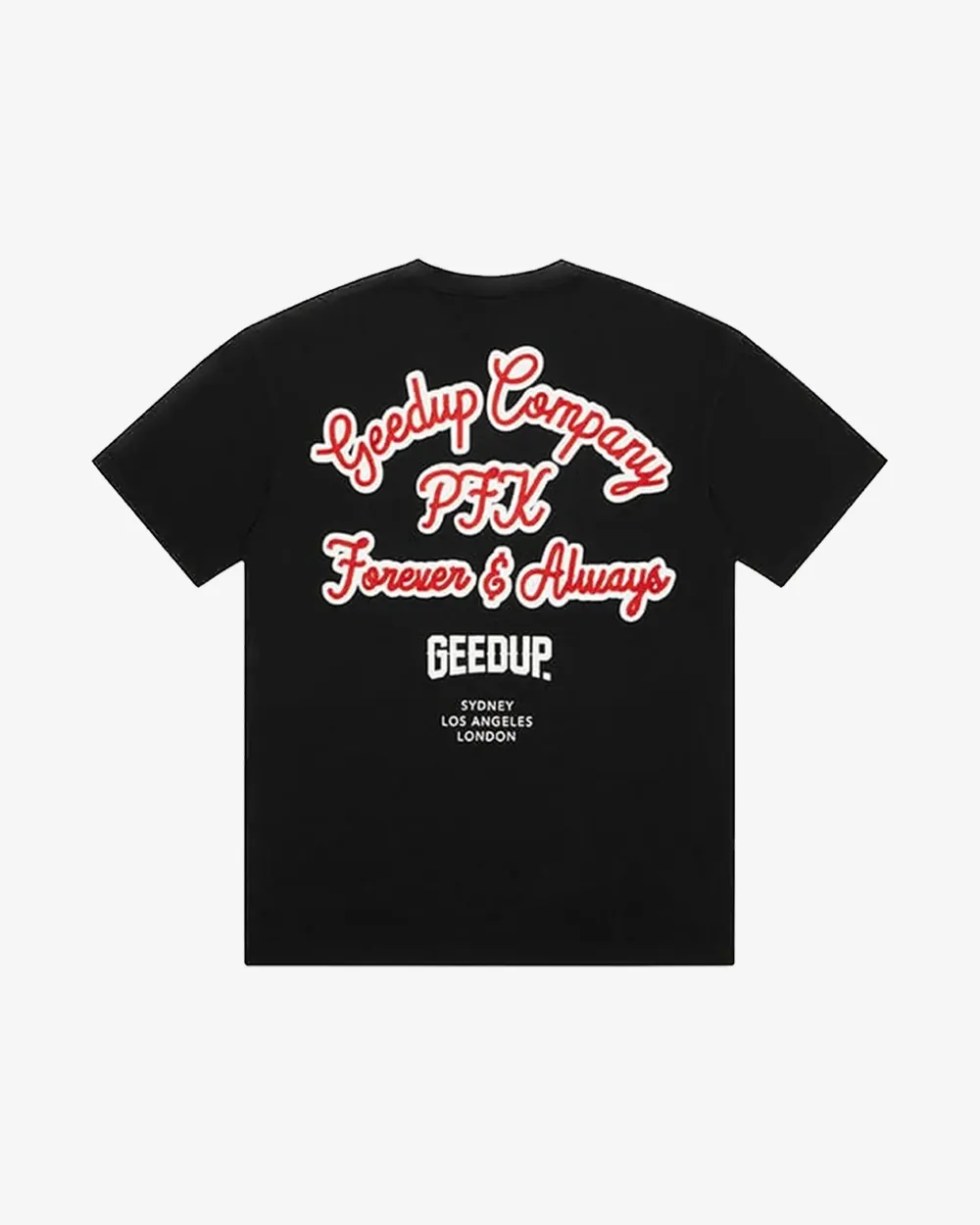 GEEDUP COMPANY TEE BLACK RED