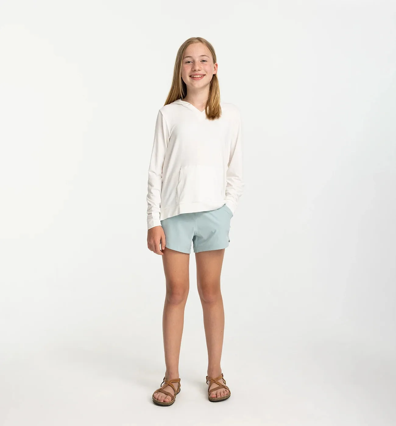 Girls' Bamboo Shade Hoodie - Bright White