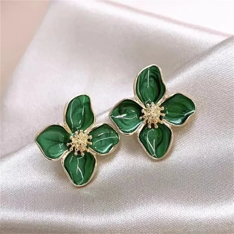 Glaze Flower French Ins Vintage Fashion Romantic Dropped Earring