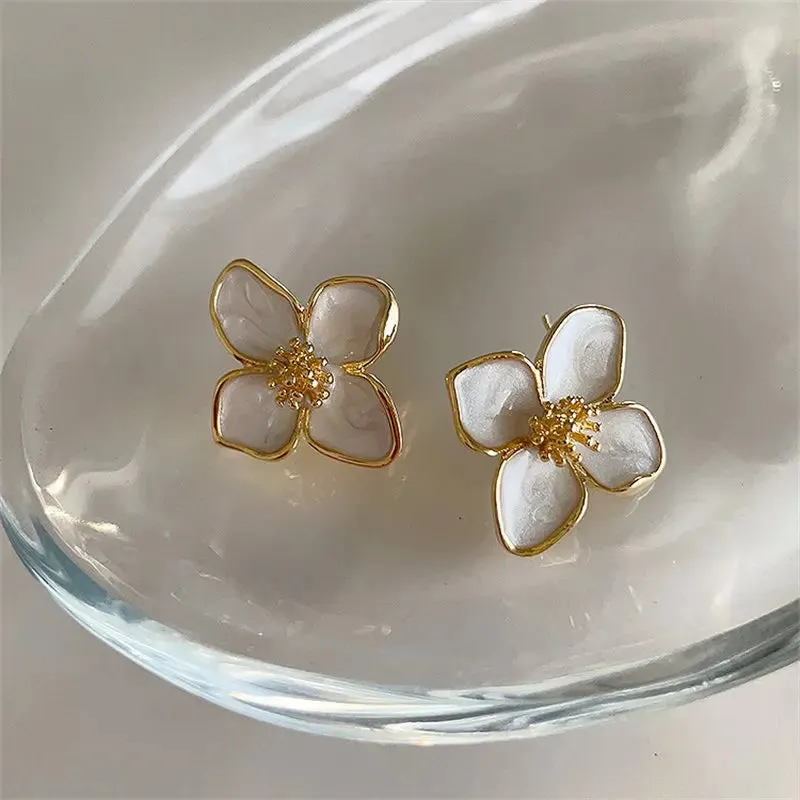 Glaze Flower French Ins Vintage Fashion Romantic Dropped Earring