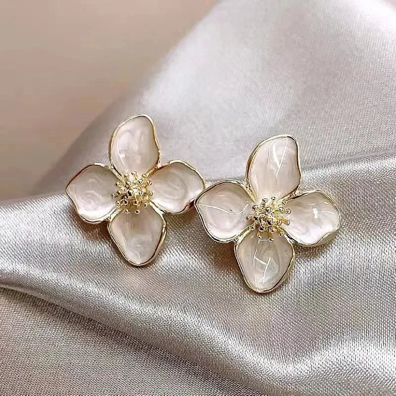 Glaze Flower French Ins Vintage Fashion Romantic Dropped Earring