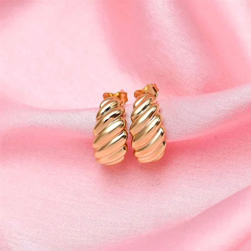 Gold Essentials Croissant Hoop Earrings in 9K Gold