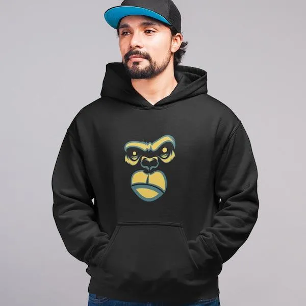 Gorilla Unisex Black Hoodie