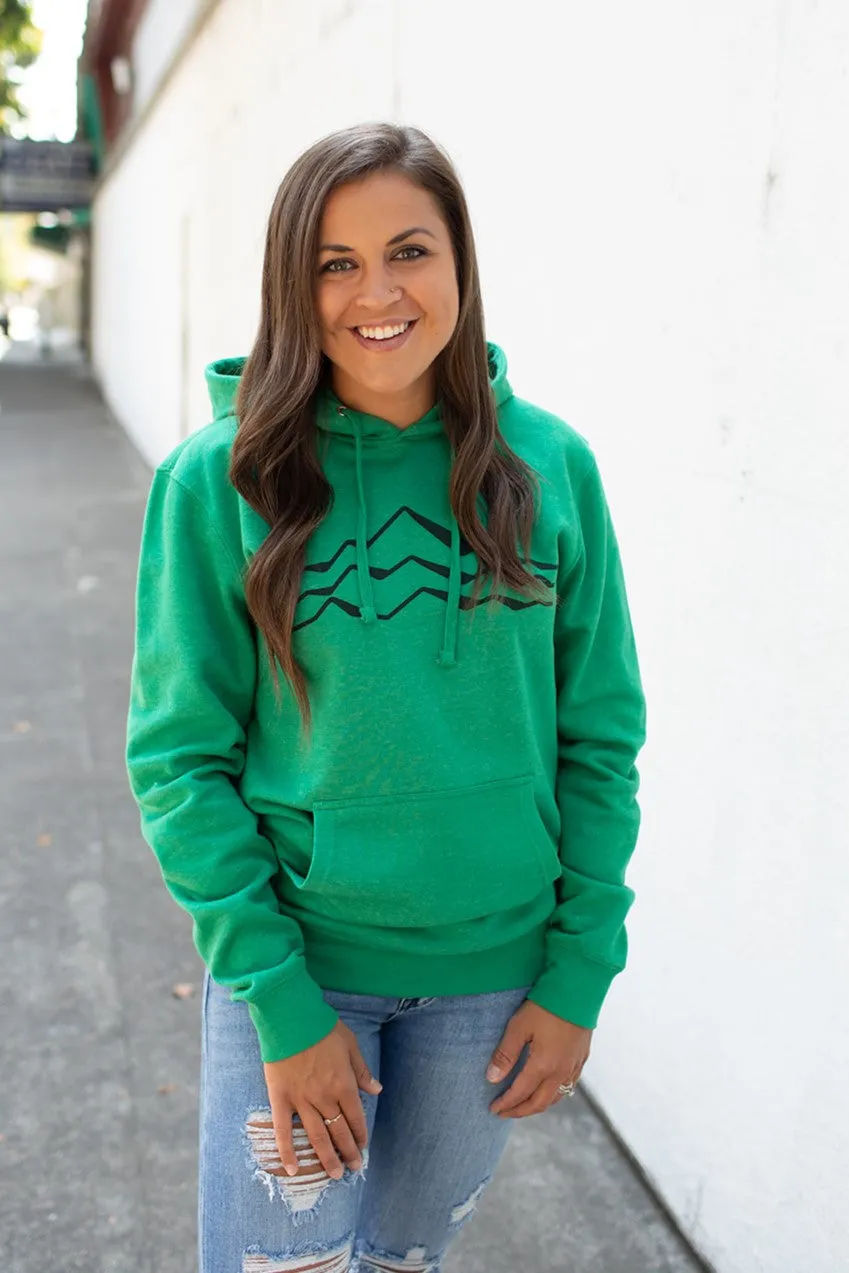 Green Simple Mountains Hoodie (Unisex SM-2X)