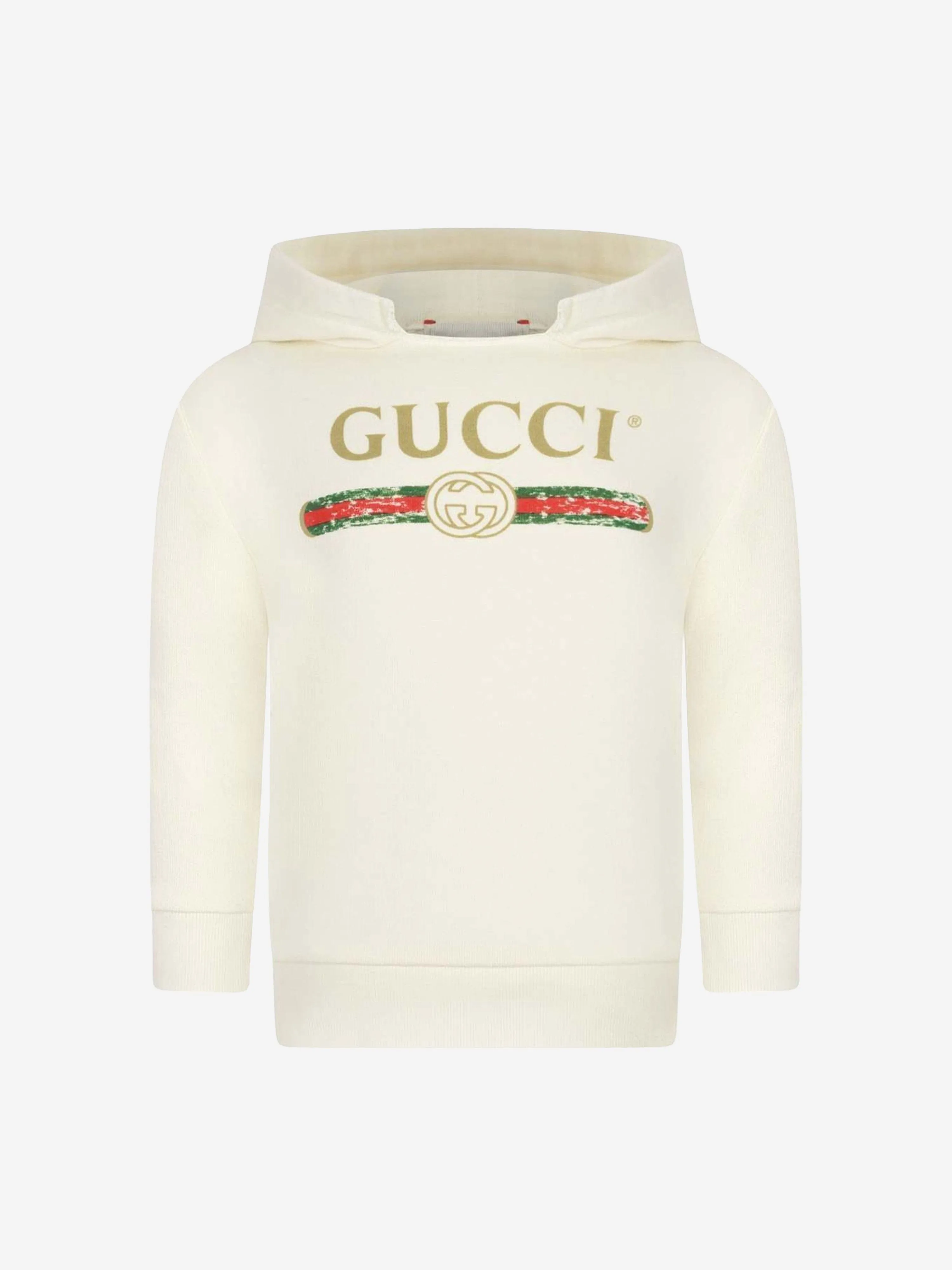 Gucci Baby Logo Print Hoodie in Ivory