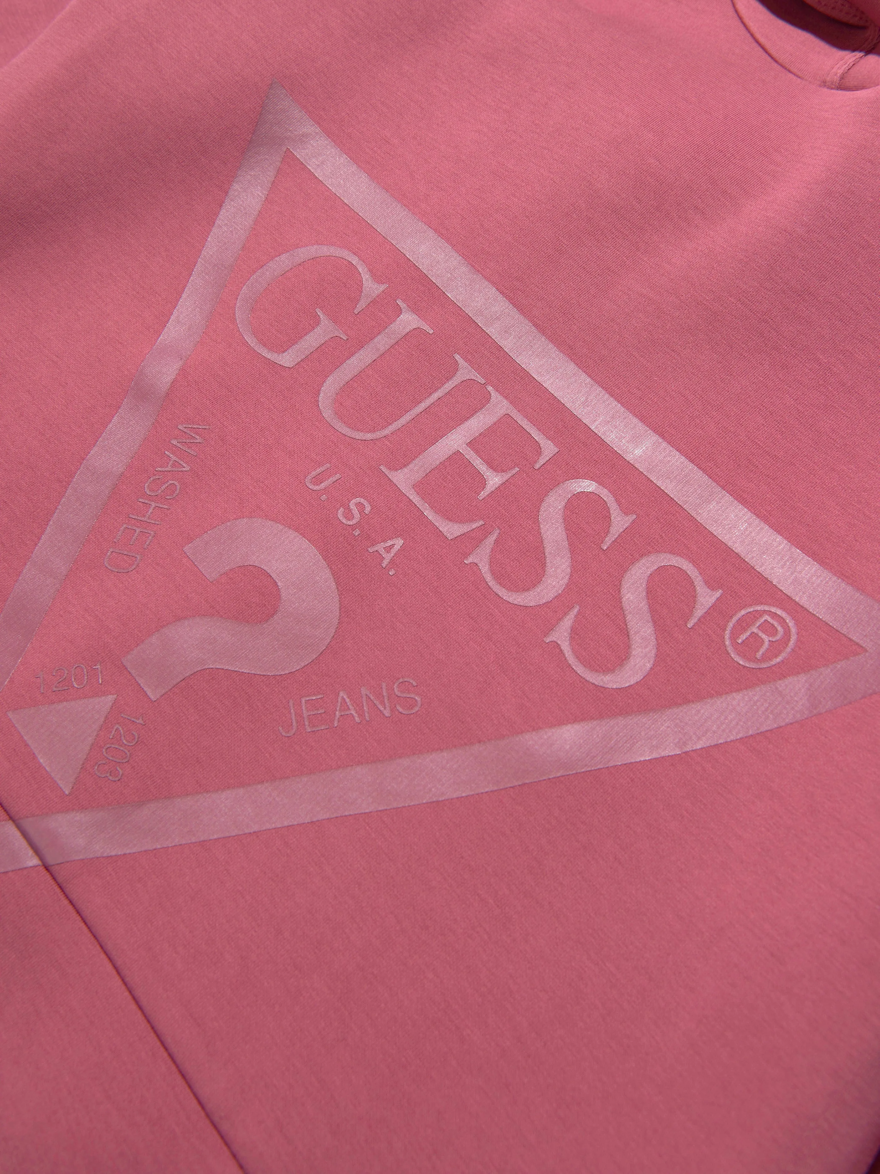 Guess Girls Logo Print Cropped Hoodie