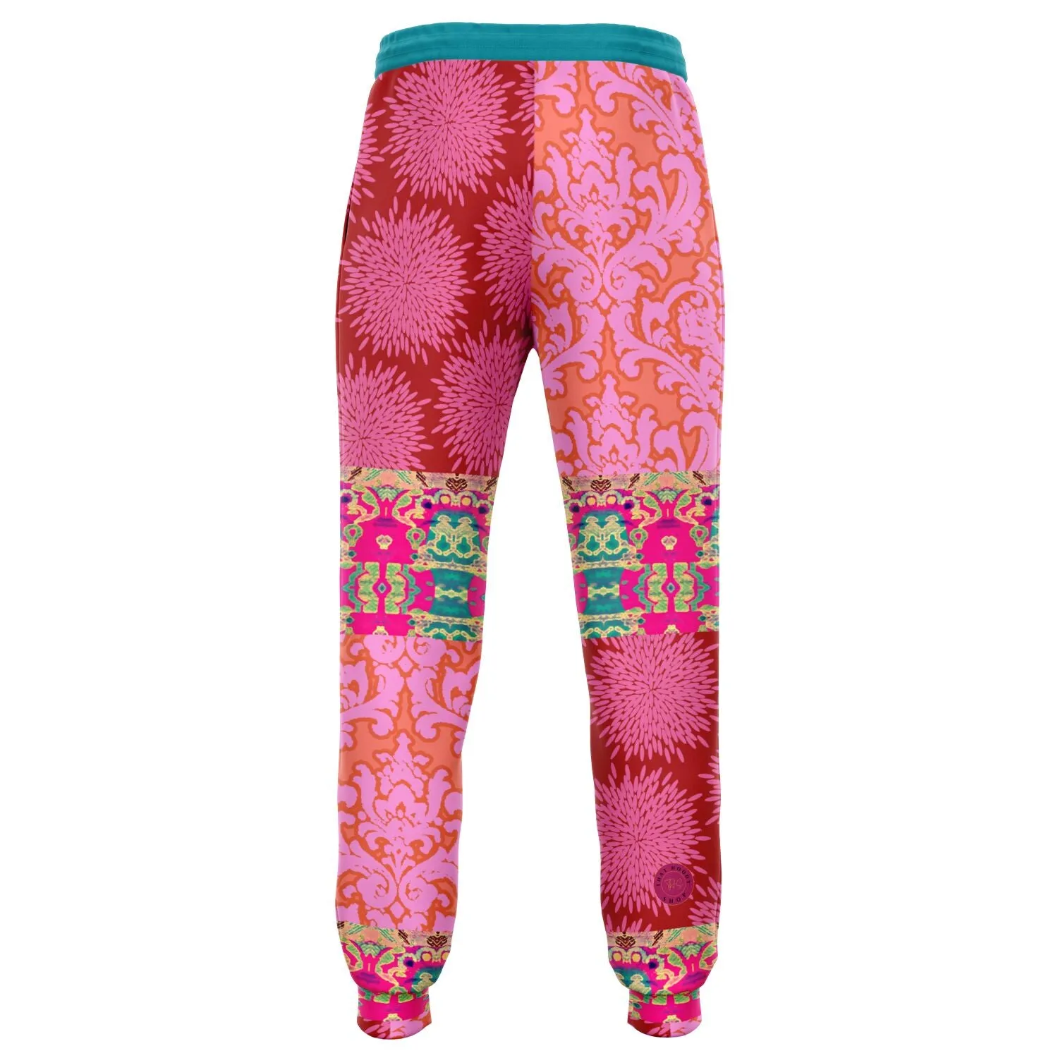 Gypsy Beat Pink Patchwork Unisex Fleece Joggers