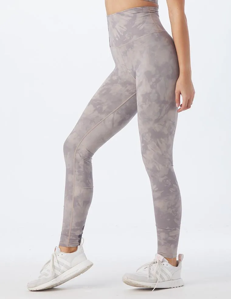 High Waist Pure Legging: Oatmilk/Mocha Tie-Dye