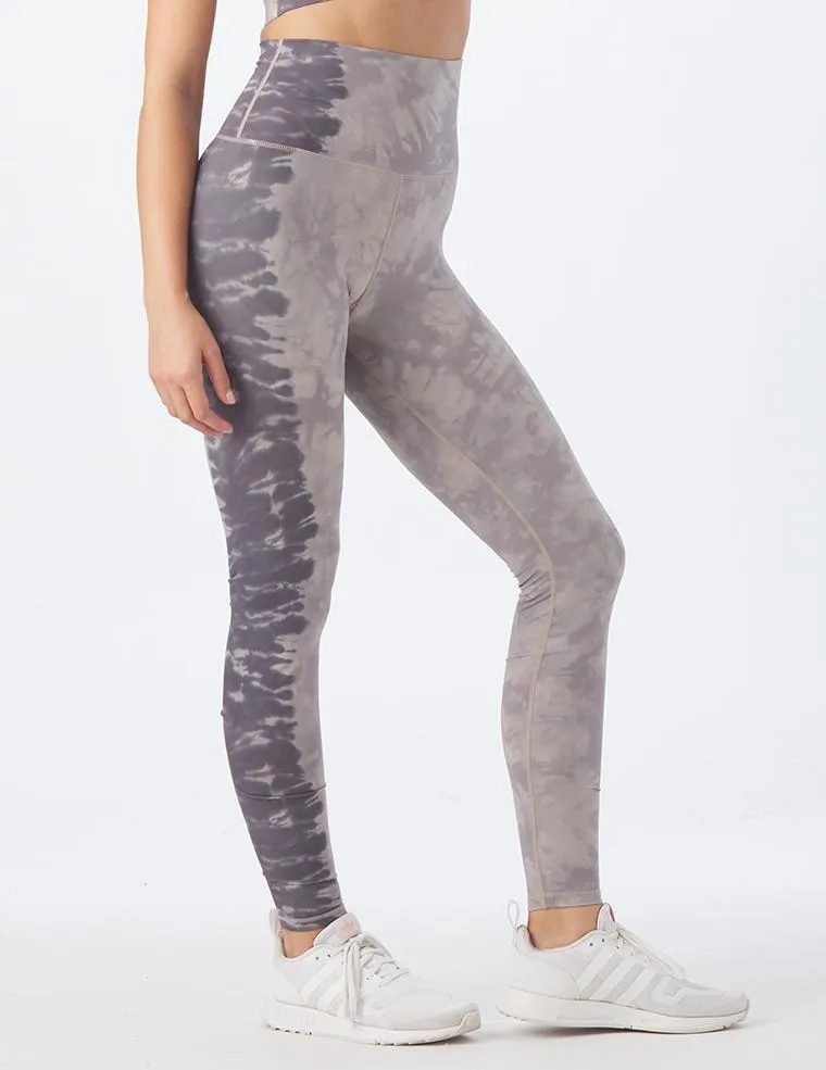 High Waist Pure Legging: Oatmilk/Mocha Tie-Dye