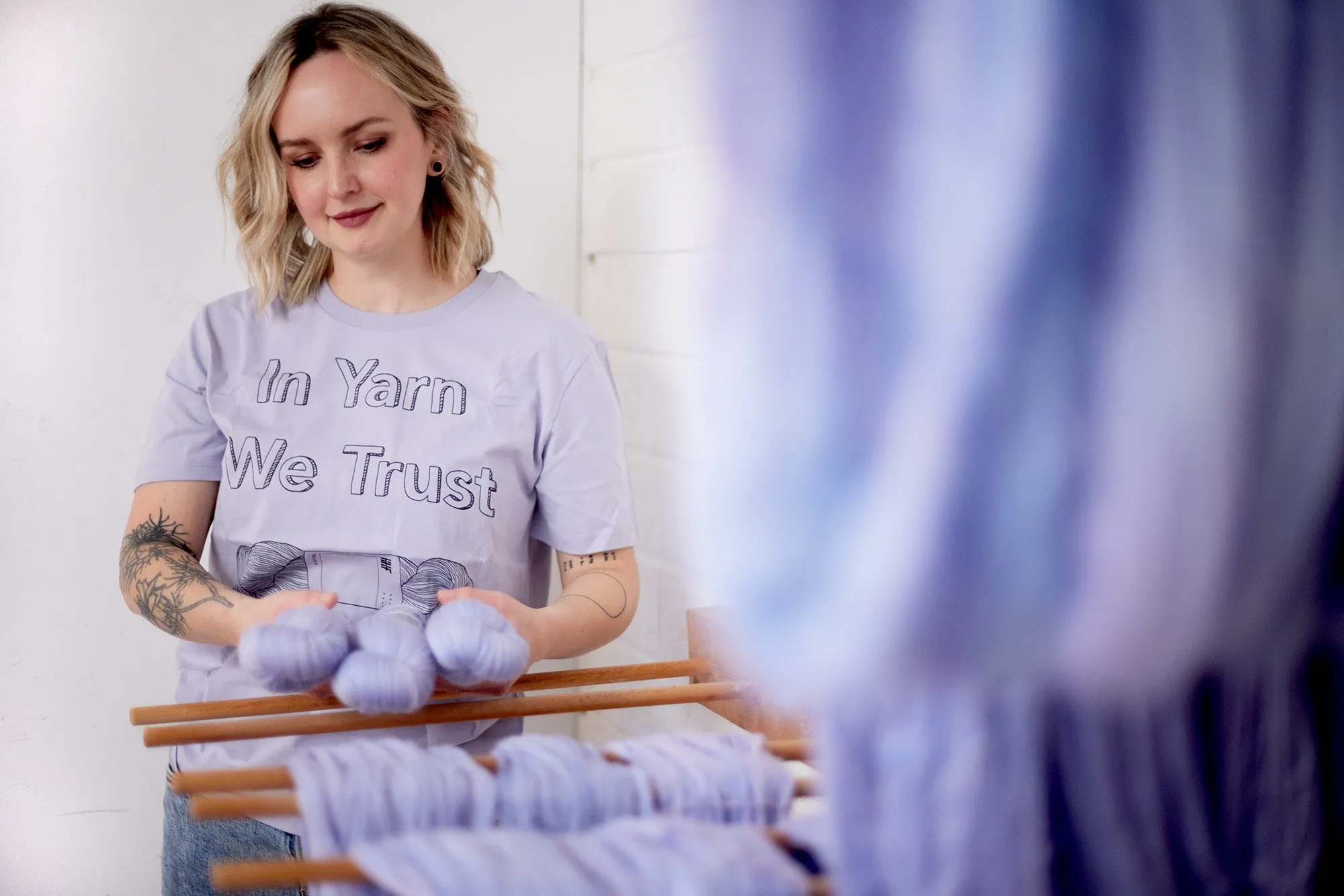 In Yarn We Trust T-shirt, Lavender