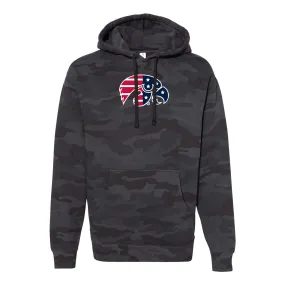 Iowa Patriotic Tigerhawk Heavyweight Hoodie - Black Camo