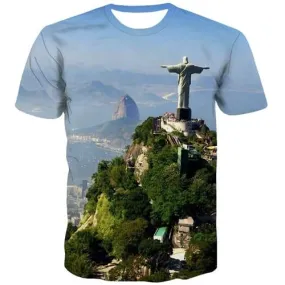 Jesus T shirts Men Landscape Tshirts Novelty Forest Tshirt Anime Rock T-shirts Graphic Short Sleeve summer Mens Tee Male