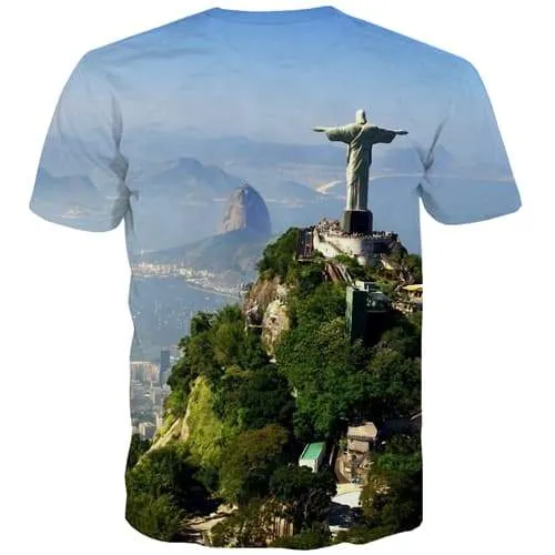 Jesus T shirts Men Landscape Tshirts Novelty Forest Tshirt Anime Rock T-shirts Graphic Short Sleeve summer Mens Tee Male