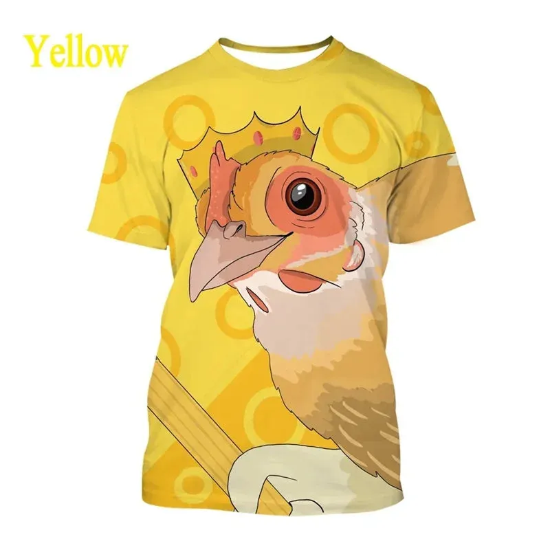 Kids size Chicken T Round Neck Short-Sleeve Loose.