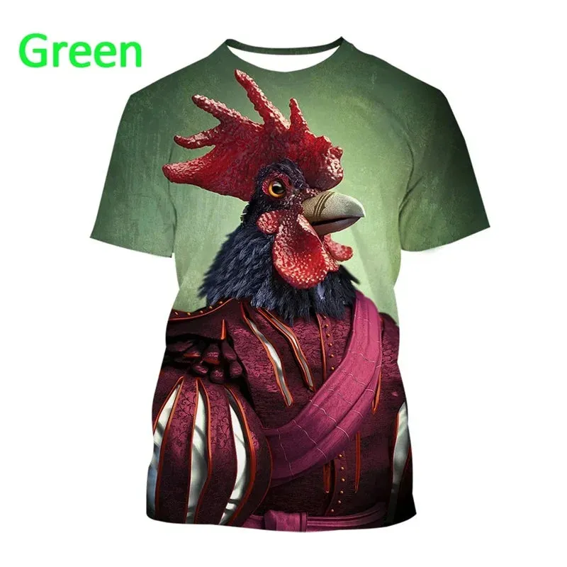 Kids size Chicken T Round Neck Short-Sleeve Loose.