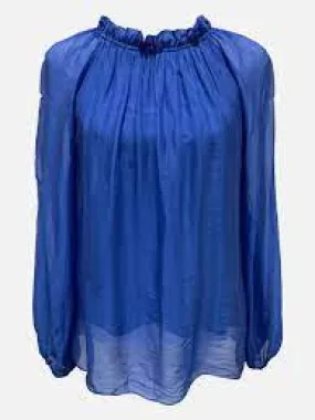 La Strada High Frilled Neck Top