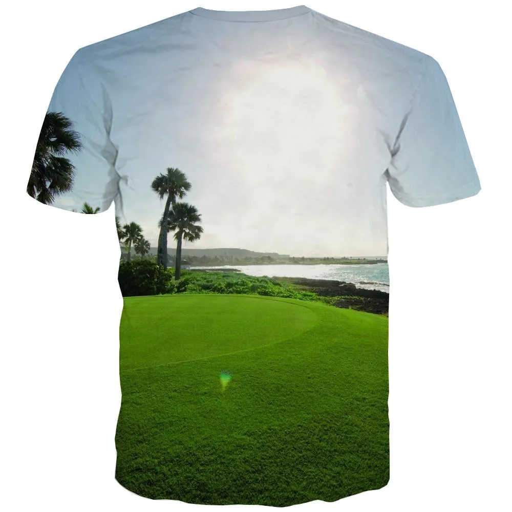 Lawn T-shirt Men Golf Tshirts Casual Forest T-shirts 3d Natural Tshirt Anime Game T shirts Funny