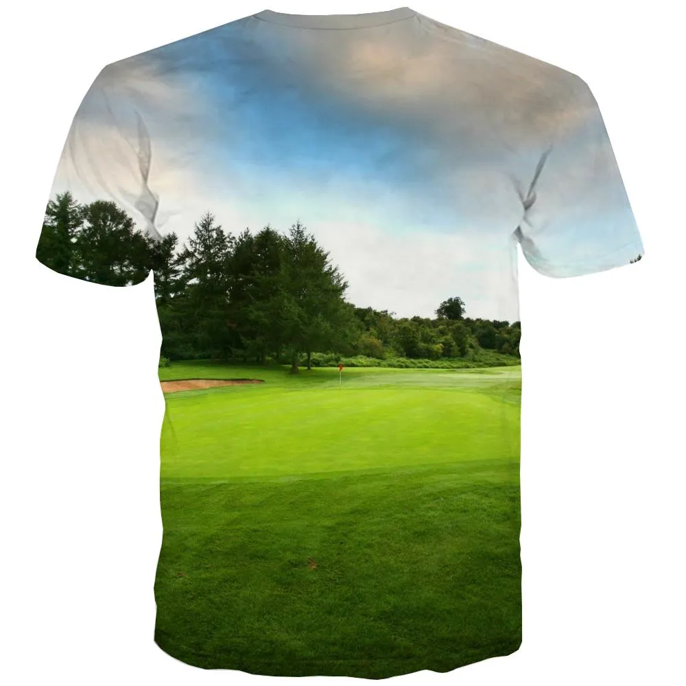 Lawn T shirts Men Golf Tshirts Novelty Forest T shirts Funny Natural Tshirt Printed Game Tshirts Cool