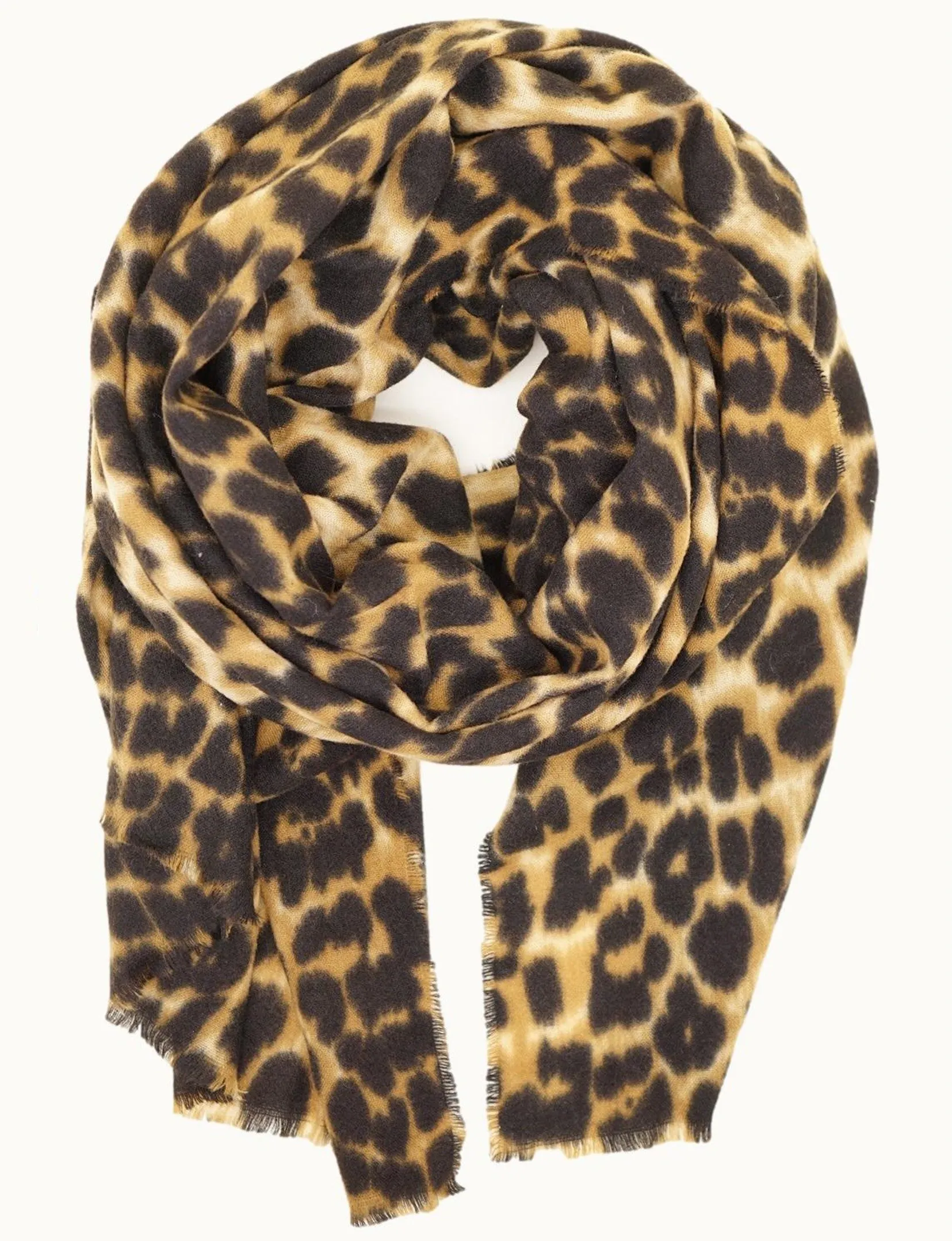 Leopard Print Oblong Scarf, Leopard