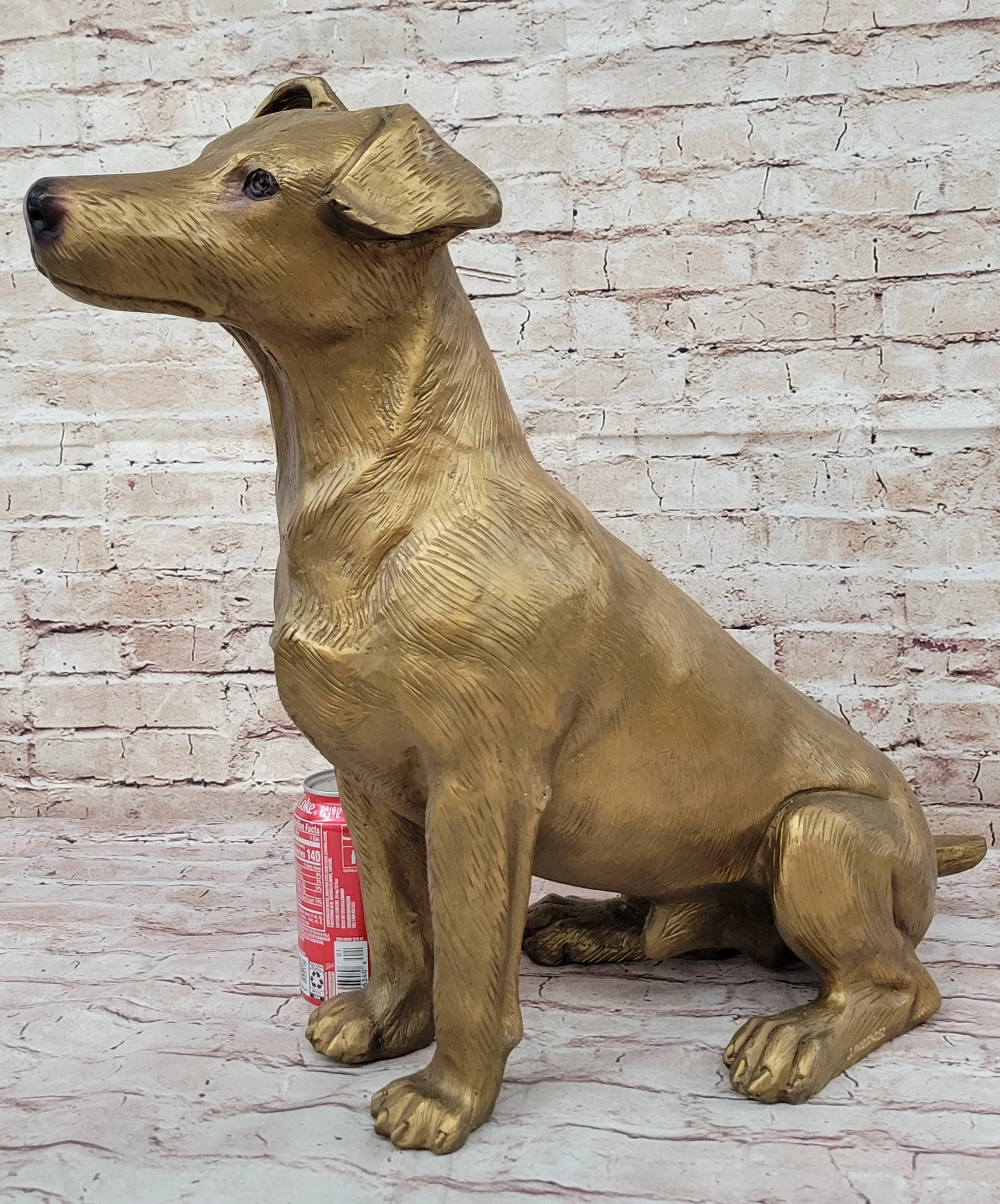 Life Size Jack Russell Terrier Dog Bronze Sculpture Statue Figure 19" x 25"