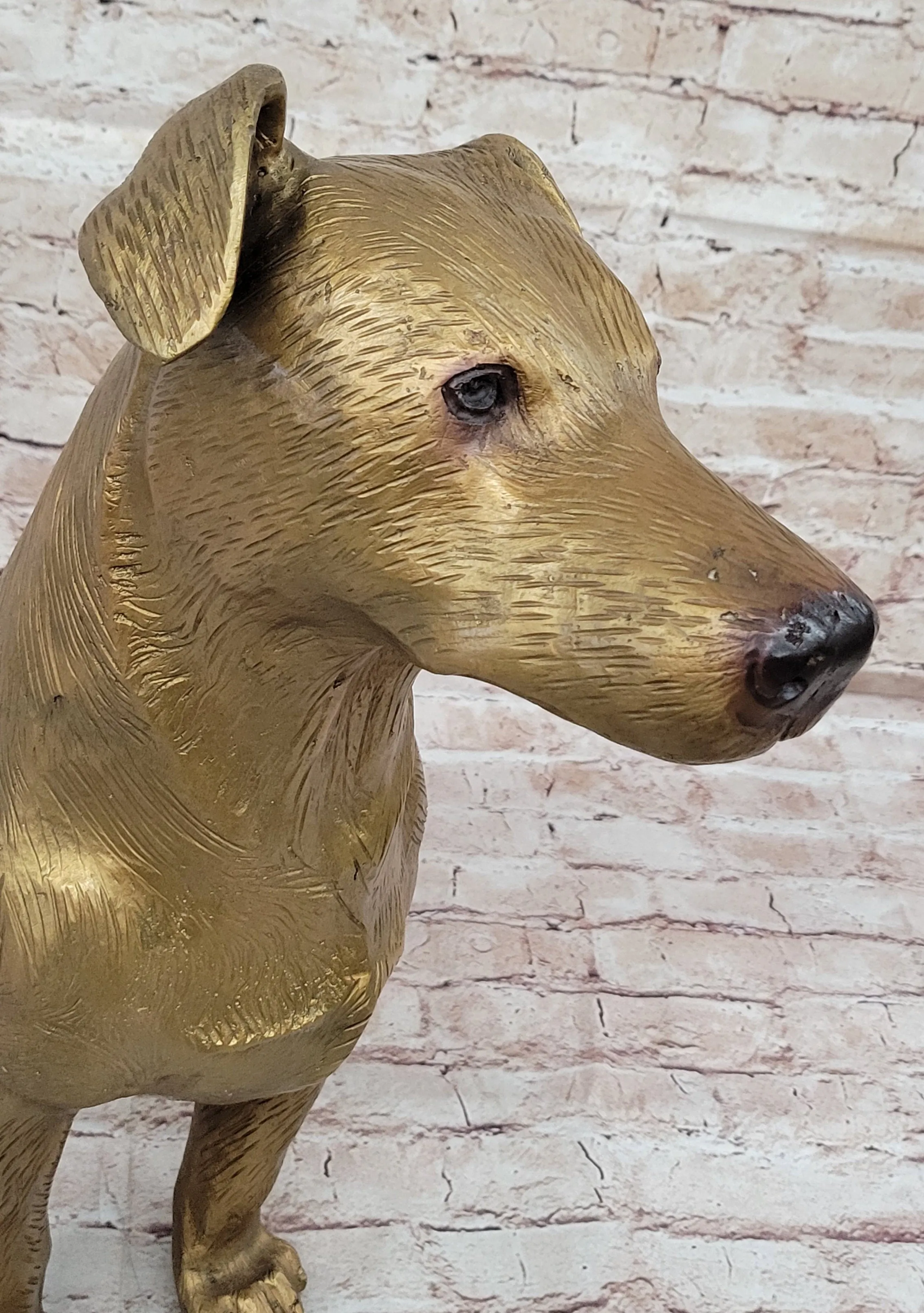 Life Size Jack Russell Terrier Dog Bronze Sculpture Statue Figure 19" x 25"