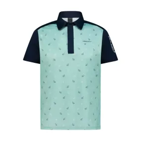 Light Aqua Printed Men’s Golf Polo