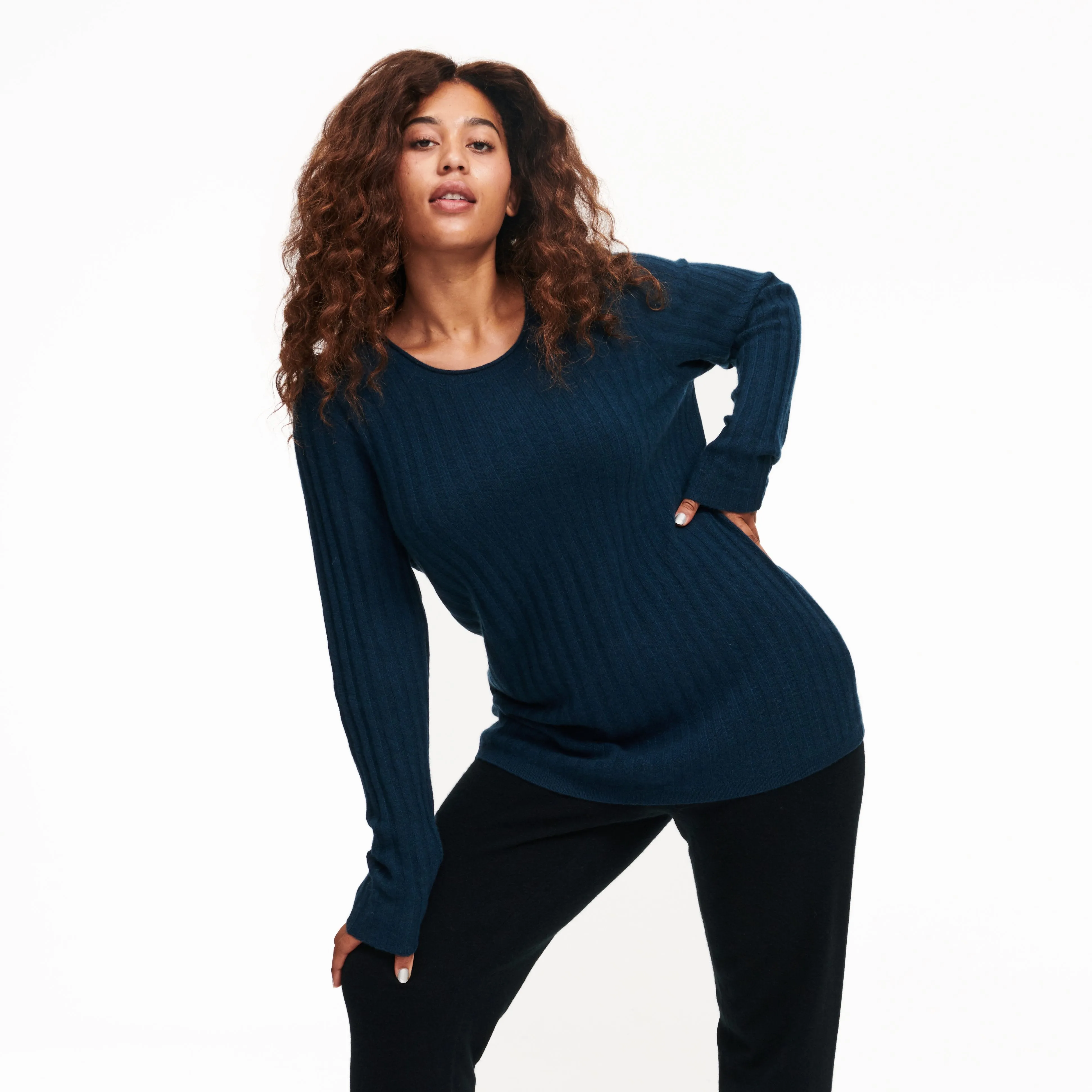 Lightweight Cashmere Ribbed Sweater