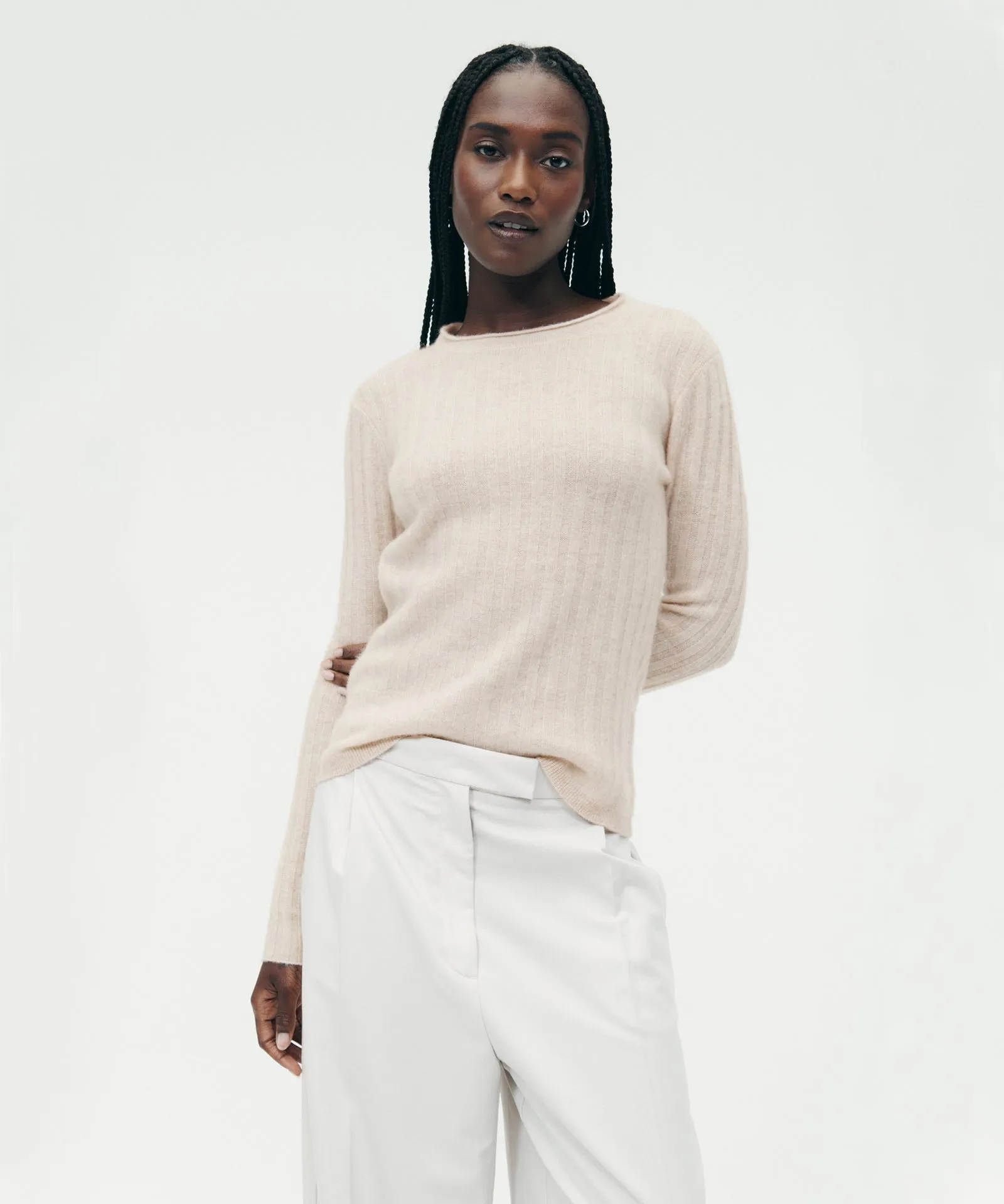 Lightweight Cashmere Ribbed Sweater