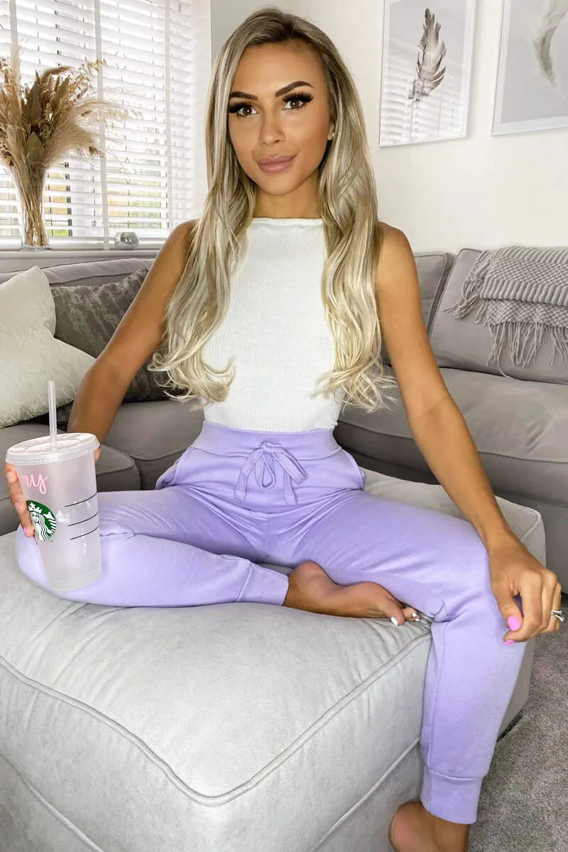 Lilac Basic Drawstring Joggers