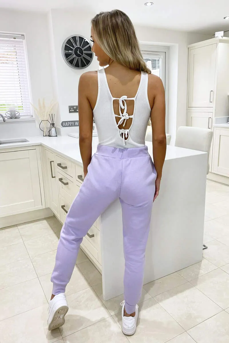 Lilac Basic Drawstring Joggers