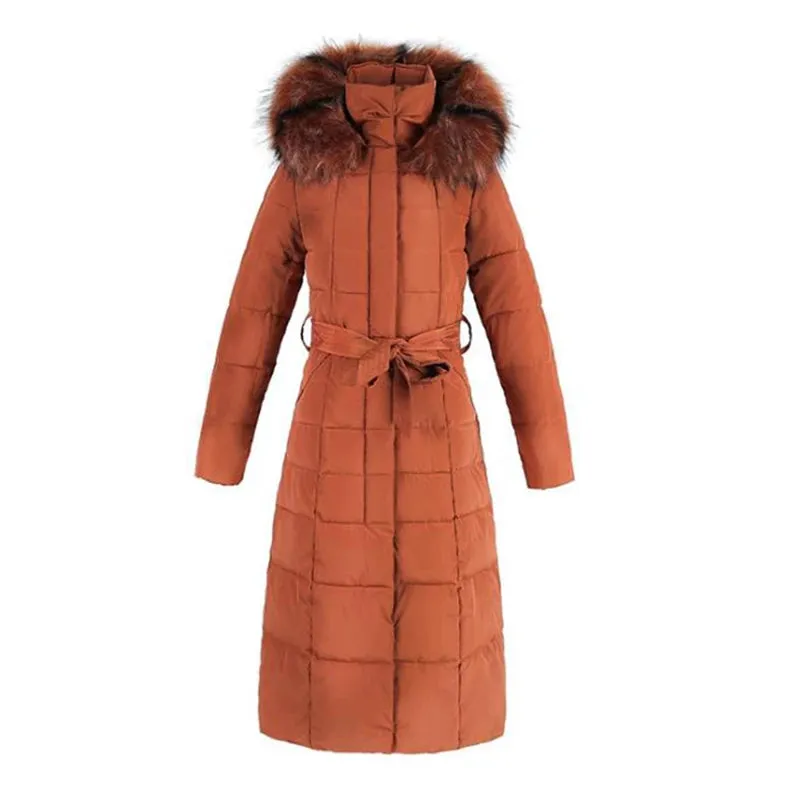 Long Parkas Korean Style Quilted Jacket For Winter Thicken Warm Long Hooded Clothes