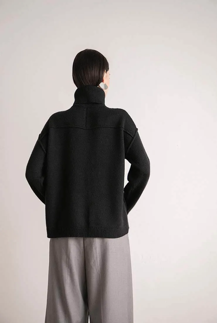 Loose Turtleneck Long Sleeve Sweater Pullover