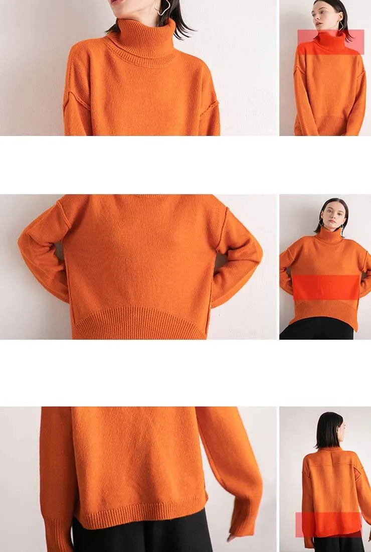 Loose Turtleneck Long Sleeve Sweater Pullover