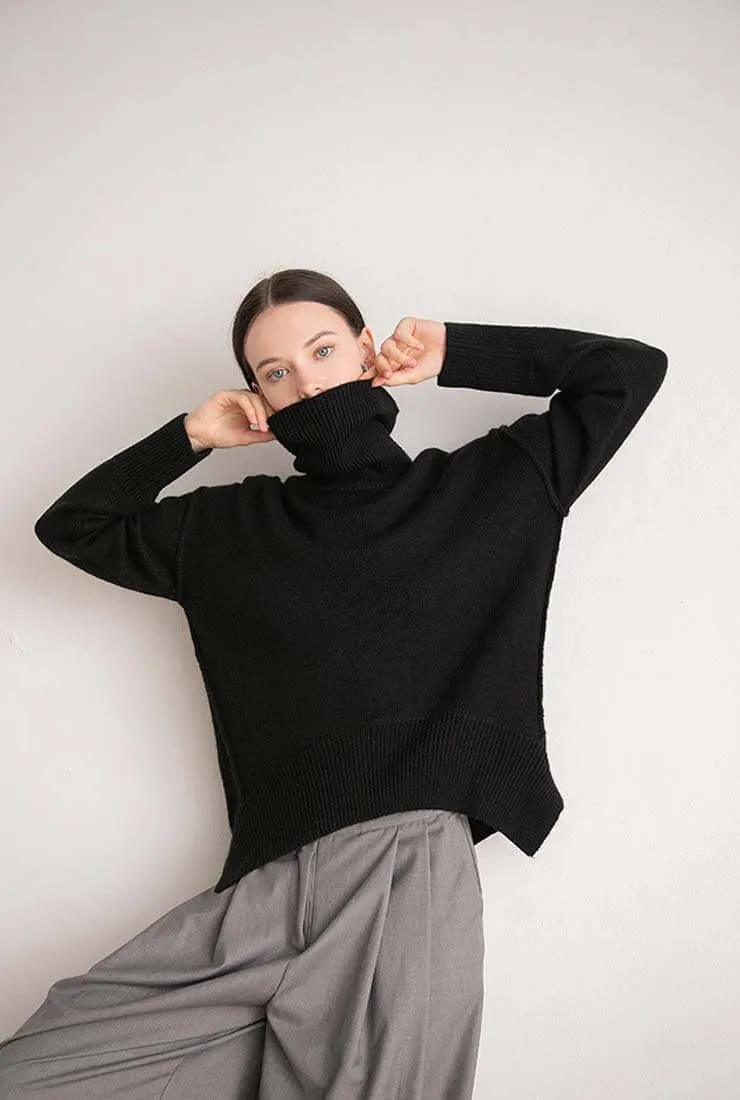 Loose Turtleneck Long Sleeve Sweater Pullover