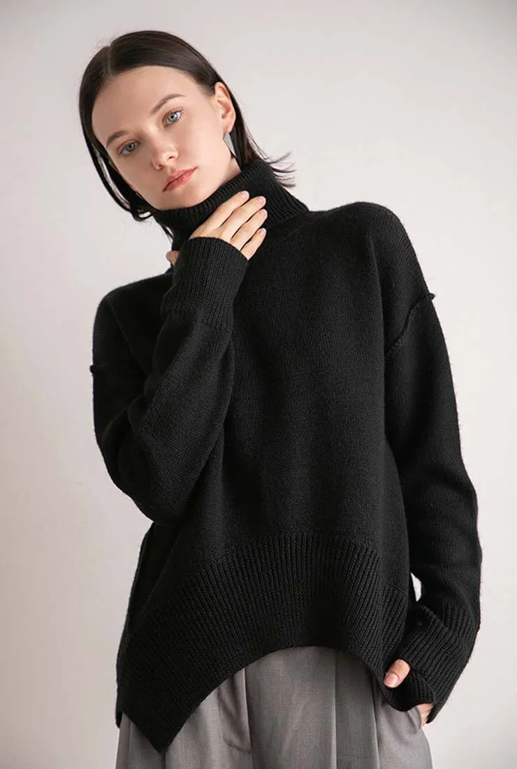 Loose Turtleneck Long Sleeve Sweater Pullover