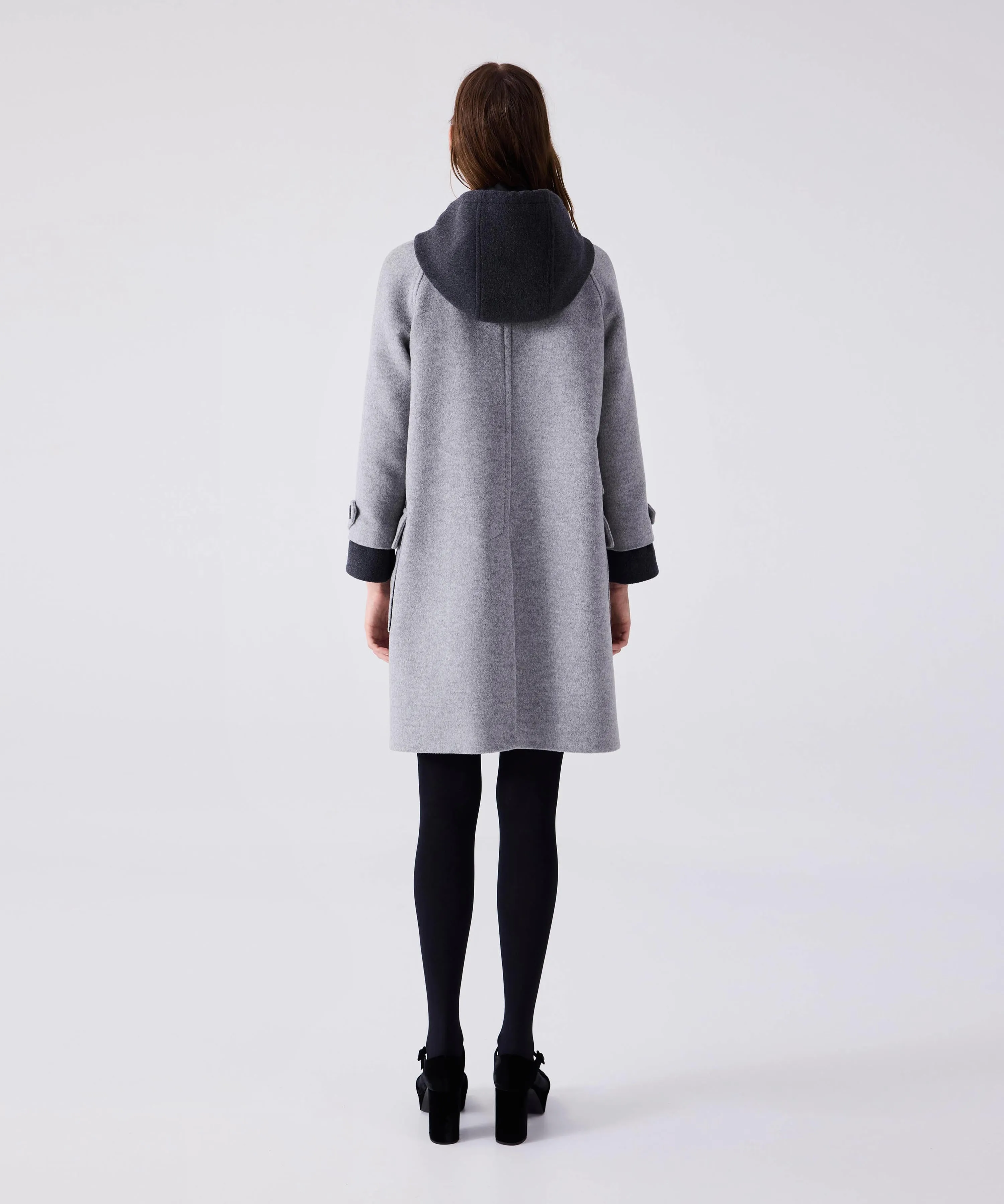 Machka Colorblock Wool And Cashmere Blend Coat Light Grey