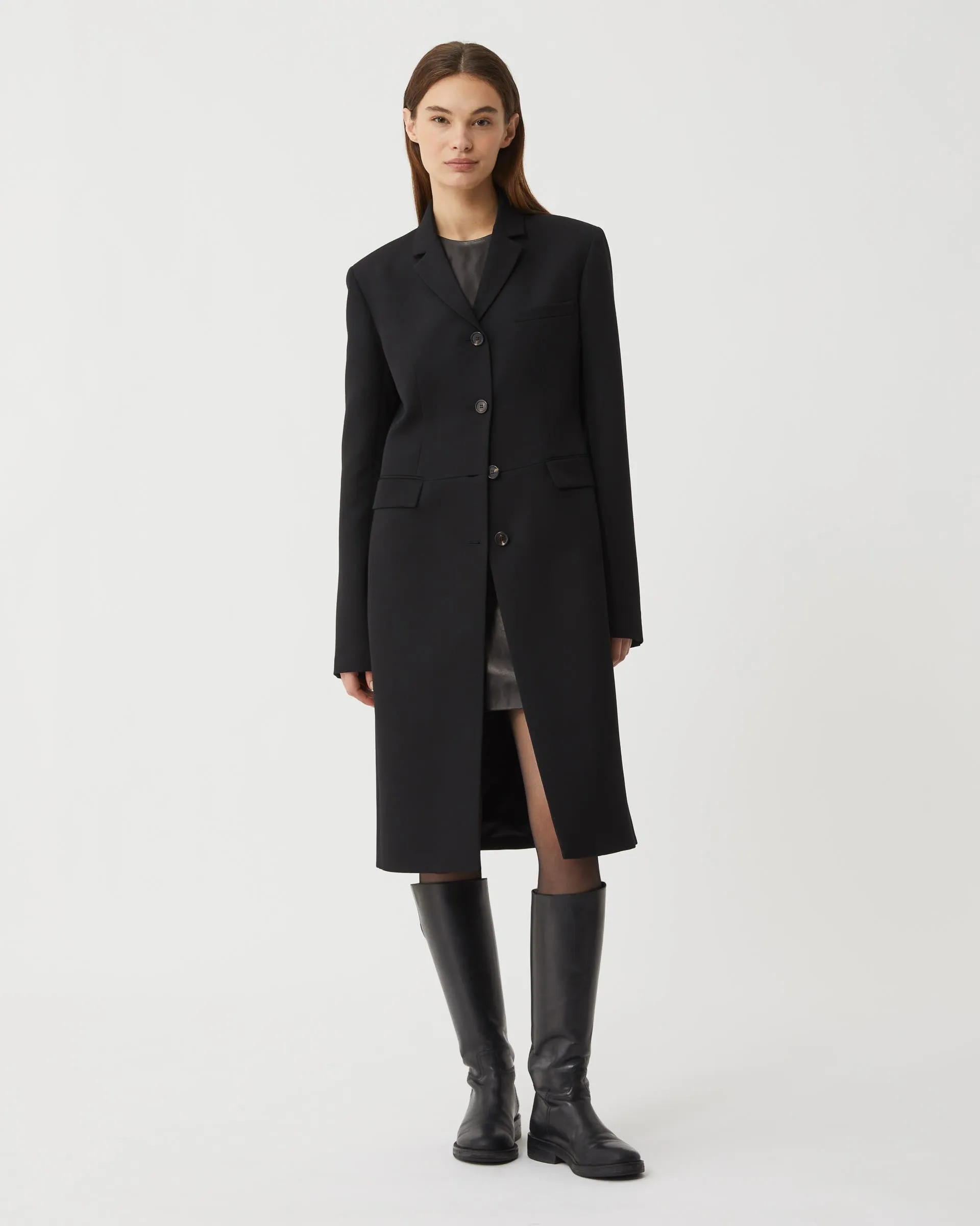 Manon Coat in Wool, Black