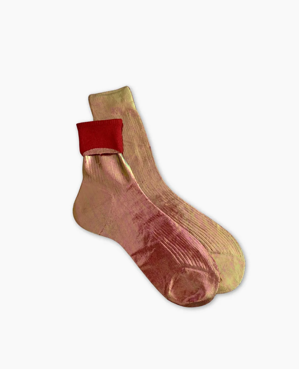 Maria La Rosa Bordeaux Silk Socks